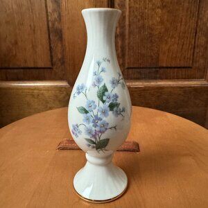 #1 Royal Kent White w/Blue Forget-Me-Nots Porcelain Bud Vase
